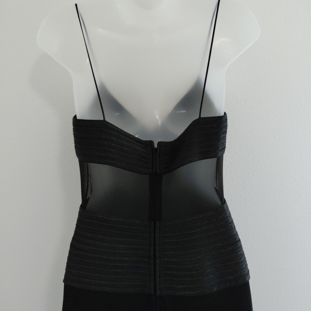 Evening Bandage‎ Corset Dress SMALL Black Mesh Flair Vampire Fairygoth VTG Sheer - Picture 8 of 16
